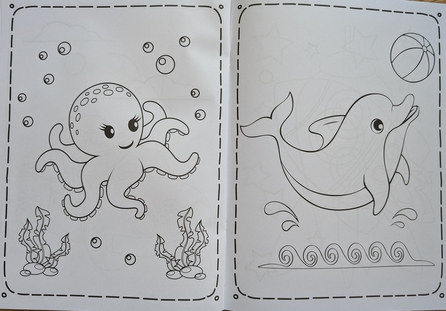 Funny animals coloring page. (Soft cover)